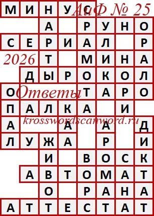 Ответы на сканворд из АиФ 25 2026