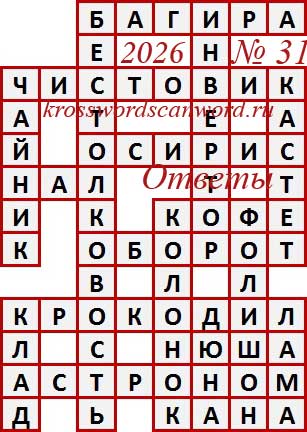 Ответы на сканворд из АиФ 31 2026