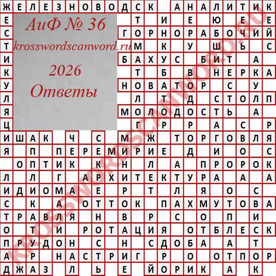 Ответы на кроссворд АиФ 36 2026