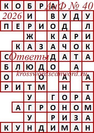 Ответы на сканворд из АиФ 40 2026